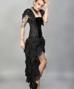 Burleska Elvira Long Victorian Goth Skirt In Black King And Black Lace Underlay 7 Burleska Elvira Long Victorian Goth Skirt In Black King And Black Lace Underlay -Spooky Threads elvira long victorian goth skirt in black king and black lace underlay burleska 3 300x