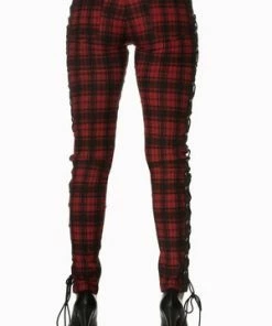 Banned Escaping Darkness Tartan Skinny Trouser -Spooky Threads escaping darkness tartan skinny trouser banned 3 300x
