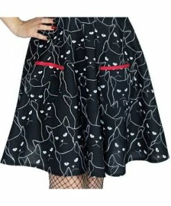 Dr Faust Evil Cats Black Mini Dress - Gatta -Spooky Threads evil cats black mini dress gatta dr faust 3 300x