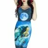 Dr Faust Fallen Angel Blue Moon Night Sky Midi Dress - Angel -Spooky Threads fallen angel blue moon night sky midi dress angel dr faust 300x