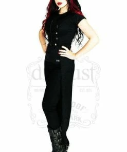 Dr Faust Fashionista Crown Hooded Black Cotton Jacket - Liberta -Spooky Threads fashionista crown hooded black cotton jacket liberta dr faust 3 300x