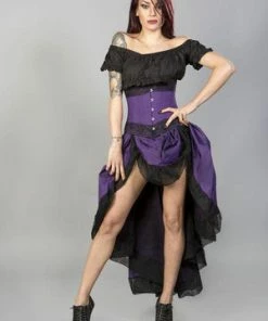Burleska Flavia Goth Or Steampunk Skirt In Taffeta -Spooky Threads flavia goth or steampunk skirt in taffeta burleska 10 300x