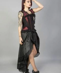 Burleska Flavia Goth Or Steampunk Skirt In Taffeta -Spooky Threads flavia goth or steampunk skirt in taffeta burleska 3 300x