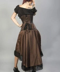 Burleska Flavia Goth Or Steampunk Skirt In Taffeta -Spooky Threads flavia goth or steampunk skirt in taffeta burleska 5 300x