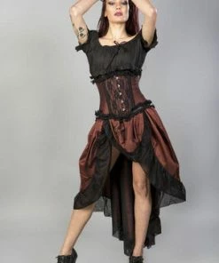 Burleska Flavia Goth Or Steampunk Skirt In Taffeta -Spooky Threads flavia goth or steampunk skirt in taffeta burleska 6 300x