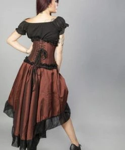 Burleska Flavia Goth Or Steampunk Skirt In Taffeta -Spooky Threads flavia goth or steampunk skirt in taffeta burleska 7 300x