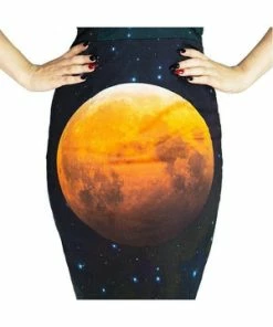 Dr Faust Full Blood Moon Night Sky Midi Dress - Amaris -Spooky Threads full blood moon night sky midi dress amaris dr faust 3 300x