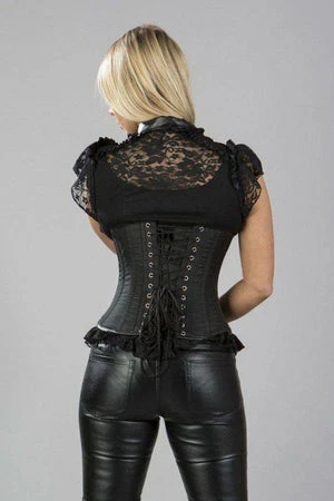 Burleska Gemini Underbust Steampunk Corset In Taffeta With Front Zip And Straps 4 Burleska Gemini Underbust Steampunk Corset In Taffeta With Front Zip And Straps - Image 2