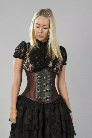 Burleska Gemini Underbust Steampunk Corset In Taffeta With Front Zip And Straps 7 Burleska Gemini Underbust Steampunk Corset In Taffeta With Front Zip And Straps - Image 5