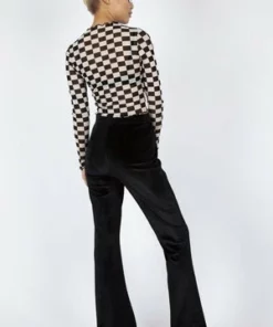 Jawbreaker Glam Rock Black Velvet Flares -Spooky Threads glam rock black velvet flares jawbreaker 7 300x