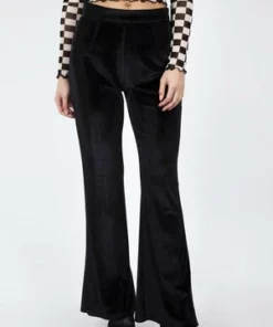 Jawbreaker Glam Rock Black Velvet Flares -Spooky Threads glam rock black velvet flares jawbreaker 8 300x
