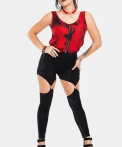 Jawbreaker Glam Rock Velvet Harness Leggings -Spooky Threads glam rock velvet harness leggings jawbreaker 3 300x
