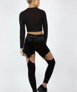 Jawbreaker Glam Rock Velvet Harness Leggings -Spooky Threads glam rock velvet harness leggings jawbreaker 6 300x
