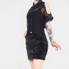 Jawbreaker Glam Rock Velvet Mini Skirt -Spooky Threads glam rock velvet mini skirt jawbreaker 300x
