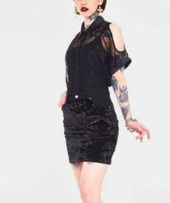 Jawbreaker Glam Rock Velvet Mini Skirt