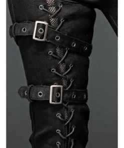Queen Of Darkness Gothic Pants With Lacing And Buckles -Spooky Threads gothic pants with lacing and buckles queen of darkness 5 300x