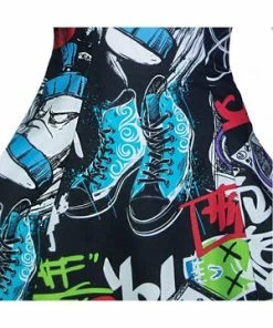 Dr Faust Graffiti Converse Hip Hop All Stars Trainers Mini Dress - Taylor -Spooky Threads graffiti converse hip hop all stars trainers mini dress taylor dr faust 3 300x