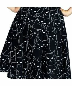 Dr Faust Grumpy Cats Black Midi Dress - Felina -Spooky Threads grumpy cats black midi dress felina dr faust 3 300x