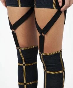 Jawbreaker Head In The Clouds Plaid Harness Leggings -Spooky Threads head in the clouds plaid harness leggings jawbreaker 5 300x