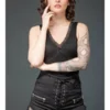 Queen Of Darkness High Waist Hotpants With Lacing -Spooky Threads high waist hotpants with lacing queen of darkness 300x