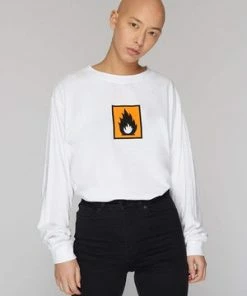 Long Clothing Highly Flammable Long Sleeve T-Shirt - Unisex -Spooky Threads highly flammable long sleeve t shirt unisex long clothing 3 300x