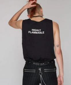 Long Clothing Highly Flammable Vest - Unisex 10 Long Clothing Highly Flammable Vest - Unisex -Spooky Threads highly flammable vest unisex long clothing 4 300x