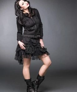 Queen Of Darkness Hoodie With Lace 9 Queen Of Darkness Hoodie With Lace -Spooky Threads hoodie with lace queen of darkness 3 300x