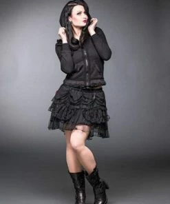 Queen Of Darkness Hoodie With Lace 10 Queen Of Darkness Hoodie With Lace -Spooky Threads hoodie with lace queen of darkness 4 300x