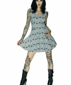 Dr Faust Illuminati Dress With Pentagram Back Mini Dress - Penelope
