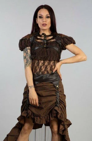 Burleska Ines Steampunk Bolero Shrug In Brown Brocade And Coffee Matte 3 Burleska Ines Steampunk Bolero Shrug In Brown Brocade And Coffee Matte
