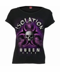 Spiral Isolation Queen - Boatneck Cap Sleeve Top Black