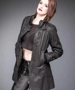 Queen Of Darkness Jacket With Buckle On Collar And Sleeves -Spooky Threads jacket with buckle on collar and sleeves queen of darkness 5 300x