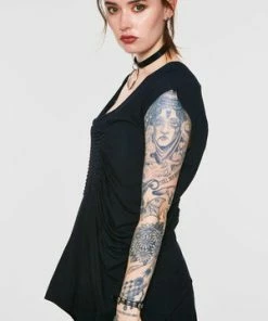 Jawbreaker Jersey Pleat Front Top 11 Jawbreaker Jersey Pleat Front Top -Spooky Threads jersey pleat front top jawbreaker 4 300x