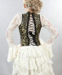 Burleska Juliette Burlesque Underbust Corset With Straps In Scroll Brocade 9 Burleska Juliette Burlesque Underbust Corset With Straps In Scroll Brocade -Spooky Threads juliette burlesque underbust corset with straps in scroll brocade burleska 4 300x