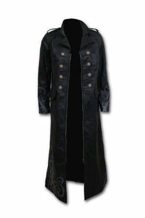 Spiral Just Tribal - Gothic Trench Coat Pu-Leather Corset Back 4 Spiral Just Tribal - Gothic Trench Coat Pu-Leather Corset Back - Image 2