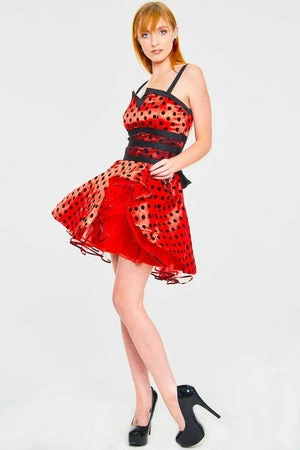 Jawbreaker Ladybird Polkadot Flare Dress 5 Jawbreaker Ladybird Polkadot Flare Dress - Image 3