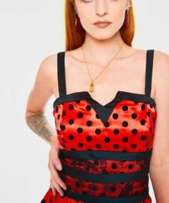 Jawbreaker Ladybird Polkadot Flare Dress 10 Jawbreaker Ladybird Polkadot Flare Dress -Spooky Threads ladybird polkadot flare dress jawbreaker 4 300x
