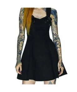 Dr Faust LBD Corset Fibre Little Black Mini Dress - Samantha -Spooky Threads lbd corset fibre little black mini dress samantha dr faust 2 300x