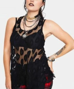 Jawbreaker Leo Mesh Sleeveless Top