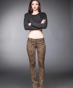 Queen Of Darkness Leopard Jeans With Side Zipper -Spooky Threads leopard jeans with side zipper queen of darkness 3 300x