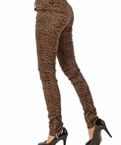 Queen Of Darkness Leopard Jeans With Side Zipper -Spooky Threads leopard jeans with side zipper queen of darkness 7 300x