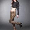 Queen Of Darkness Leopard Jeans With Side Zipper -Spooky Threads leopard jeans with side zipper queen of darkness 300x