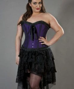 Burleska Lily Overbust Plus Size Corset In Taffeta -Spooky Threads lily overbust plus size corset in taffeta burleska 4 300x