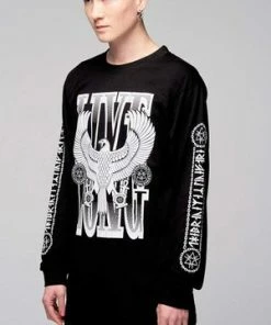 Long Clothing Live Long Eagle Unisex Long Sleeve T-Shirt -Spooky Threads live long eagle unisex long sleeve t shirt long clothing 3 300x