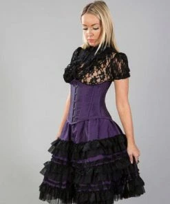 Burleska Lolita Knee Length Skirt In Taffeta -Spooky Threads lolita knee length skirt in taffeta burleska 7 300x