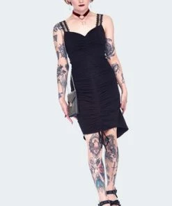 Jawbreaker Long At Back Rouched Dress With Lace -Spooky Threads long at back rouched dress with lace dra 9560 01.1441 300x