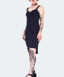 Jawbreaker Long At Back Rouched Dress With Lace -Spooky Threads long at back rouched dress with lace dra 9560 03.1441 300x