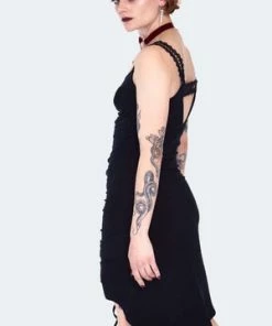 Jawbreaker Long At Back Rouched Dress With Lace -Spooky Threads long at back rouched dress with lace dra 9560 05.1441 300x