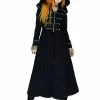 Dr Faust Long Hooded Designer Black Cotton Coat - Azalea -Spooky Threads long hooded designer black cotton coat azalea dr faust 300x