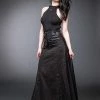 Queen Of Darkness Long Skirt With Lacing And Carabiner -Spooky Threads long skirt with lacing and carabiner queen of darkness 300x